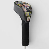 Moderne fotocollage monogram gepersonaliseerde gol golfheadcover (Schuin)
