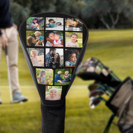 Moderne fotocollage monogram gepersonaliseerde gol golfheadcover