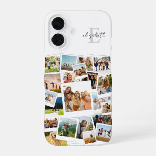 Moderne fotocollage monogram iPhone 16 hoesje