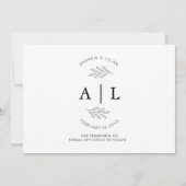 Moderne Fotocollage Monogram Minimalistische Trouw Save The Date (Achterkant)