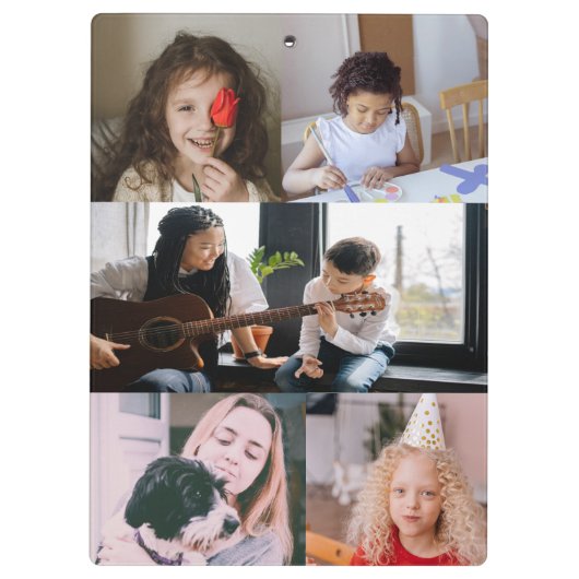 Moderne fotocollage monogrammen klembord (Achterkant)