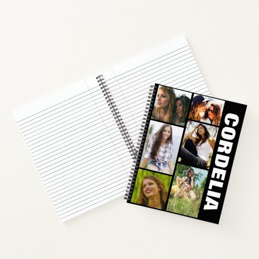 Moderne fotocollage & naam notitieboek (Binnen)