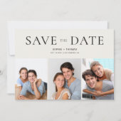 Moderne Fotocollage Neutraal Beige Save the Date (Voorkant)