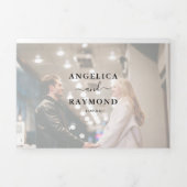 Moderne Fotocollage Overlay 3 in 1 bruiloft Drieluik Uitnodiging (Cover)