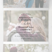 Moderne Fotocollage Overlay 3 in 1 bruiloft Drieluik Uitnodiging (Binnenkant midden)