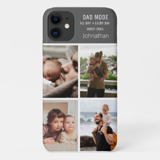 Moderne fotocollage personaliseer papa-modus Case-Mate iPhone case