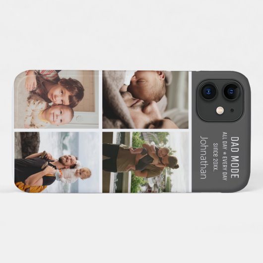 Moderne fotocollage personaliseer papa-modus Case-Mate iPhone case (Achterkant (horizontaal))