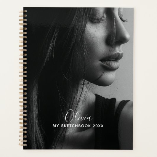 Moderne Fotocollage Persoonlijke Schetsboek  Planner (Voorkant)
