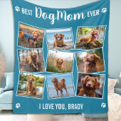 Moderne Fotocollage Pet Gepersonaliseerde Hond Mam Fleece Deken