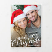 Moderne Fotocollage Prettig Kerstfeest Drieluik Wenskaart (Cover)