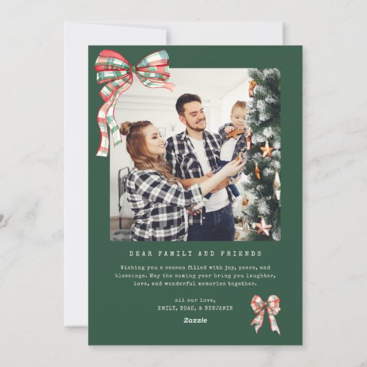 Moderne Fotocollage Prettig Kerstfeest Eenvoudig Feestdagenkaart (Achterkant)