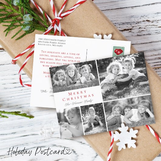 Moderne Fotocollage Prettig Kerstfeest Feestdagenkaart