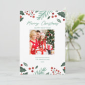 Moderne Fotocollage Prettig Kerstfeest Vakantiekaa Kaart (Staand voorkant)