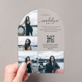 Moderne Fotocollage QR-code Afstudeerfeest Acryl Uitnodigingen (Insitu (Draagbaar))