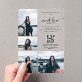 Moderne Fotocollage QR-code Afstudeerfeest Acryl Uitnodigingen (Insitu (Draagbaar))