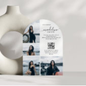 Moderne Fotocollage QR-code Afstudeerfeest Kaart