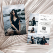 Moderne Fotocollage QR-code Afstudeerfeest Kaart