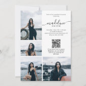 Moderne Fotocollage QR-code Afstudeerfeest Kaart (Achterkant)