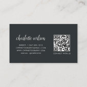 Moderne Fotocollage QR Code Fotograaf Visitekaartje (Achterkant)