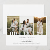 Moderne Fotocollage QR-code Save The Date Kaart (Voorkant / Achterkant)