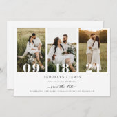 Moderne fotocollage QR-code Sla de datum op Kaart (Voorkant / Achterkant)