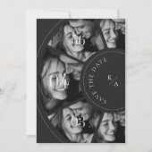 Moderne Fotocollage QR Code Trouwkaart 'Save the D Save The Date (Voorkant)