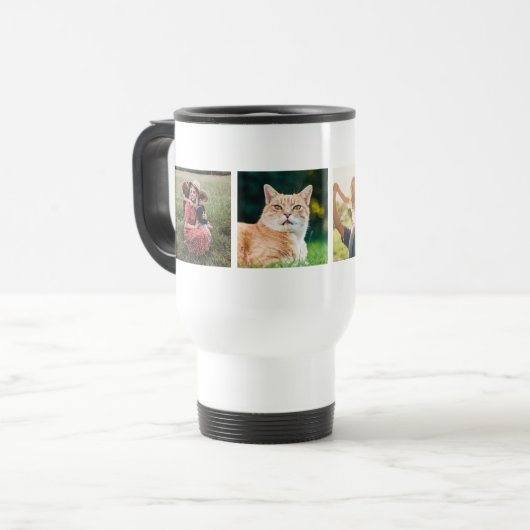 Moderne fotocollage reisbeker (Voorkant links)