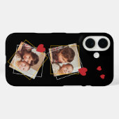 Moderne Fotocollage Rode Harten en Vierkanten Case-Mate iPhone Case (Achterkant (horizontaal))