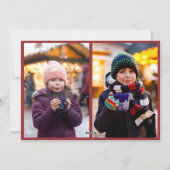 Moderne Fotocollage Rode Script Prettig Kerstfeest Feestdagenkaart (Achterkant)
