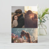 Moderne fotocollage save the date (Staand voorkant)