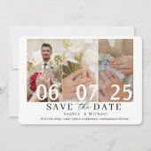 Moderne Fotocollage Save the Date Kaart (Voorkant)