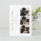 Moderne Fotocollage Save The Date Kaart (Staand voorkant)