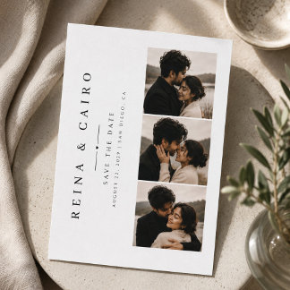 Moderne Fotocollage Save The Date Kaart