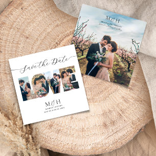 Moderne Fotocollage Save the Date Liebesbriefe