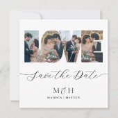Moderne Fotocollage Save the Date Liebesbriefe (Voorkant)