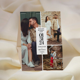 Moderne Fotocollage Save The Date Uitnodiging