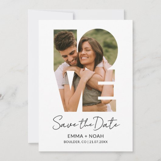 Moderne Fotocollage Save the Date Uitnodiging (Voorkant)