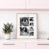 Moderne Fotocollage Script Monogram Koppels Poster