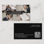 Moderne Fotocollage Sjabloon Trouwfotograaf Visitekaartje (Voorkant / Achterkant)
