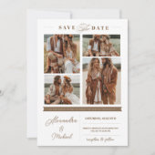 Moderne fotocollage slaat de datum op kaart (Voorkant)