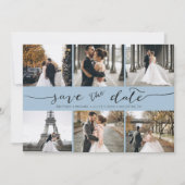 Moderne fotocollage slaat de datum van het puistbl save the date (Voorkant)