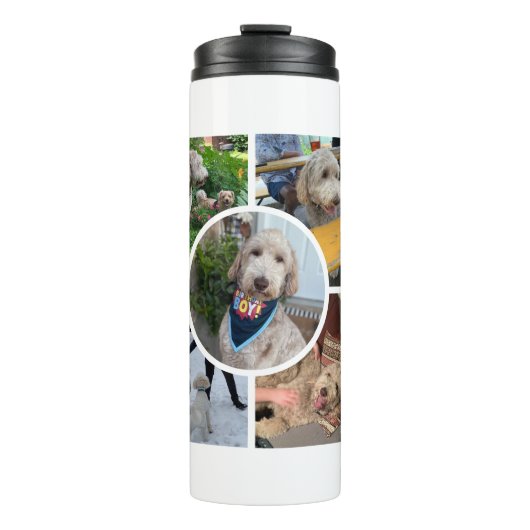 Moderne fotocollage thermosbeker (Voorkant)