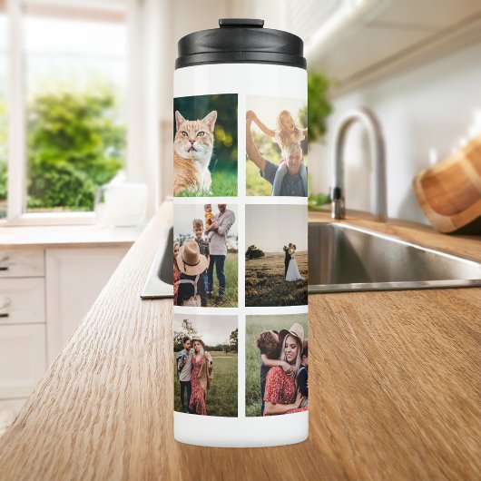 Moderne fotocollage thermosbeker