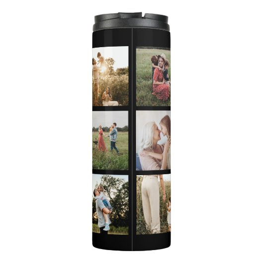 Moderne fotocollage thermosbeker (Achterkant)