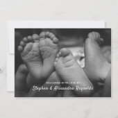 Moderne Fotocollage Tweeling Twee Baby's Geboorte Aankondiging (Achterkant)