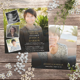 Moderne Fotocollage Uitvaart Herdenking van het Le Kaart