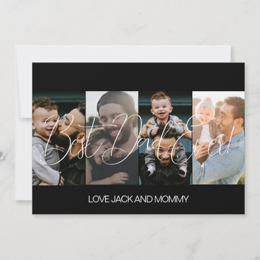 Moderne Fotocollage Vaderdag Feestdagenkaart (Voorkant)