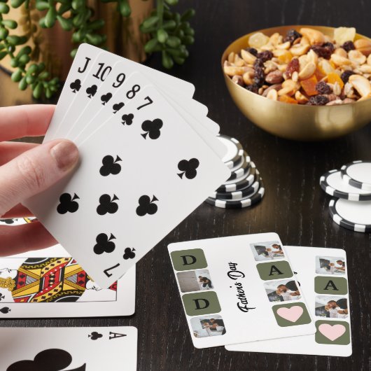 Moderne Fotocollage Vaderdag Pokerkaarten (Insitu)