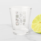 Moderne fotocollage Vaderdag shotglas Shot Glas (Achterkant)