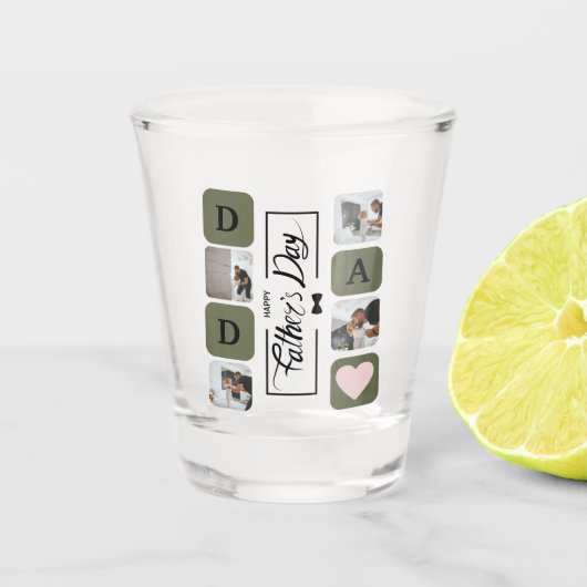 Moderne fotocollage Vaderdag shotglas Shot Glas (Voorkant)